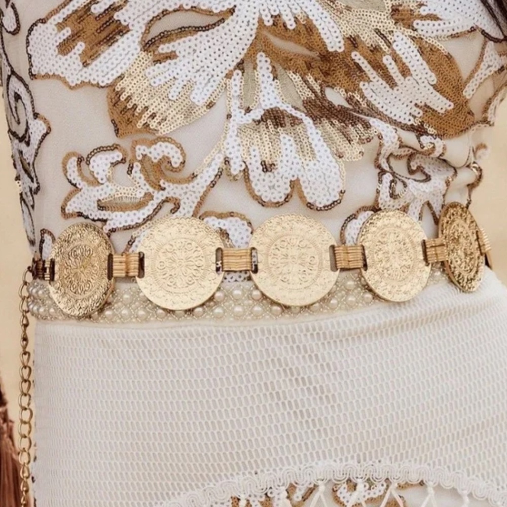 12th Tribe Mercury Gold Metal Belt Size O/SO/S